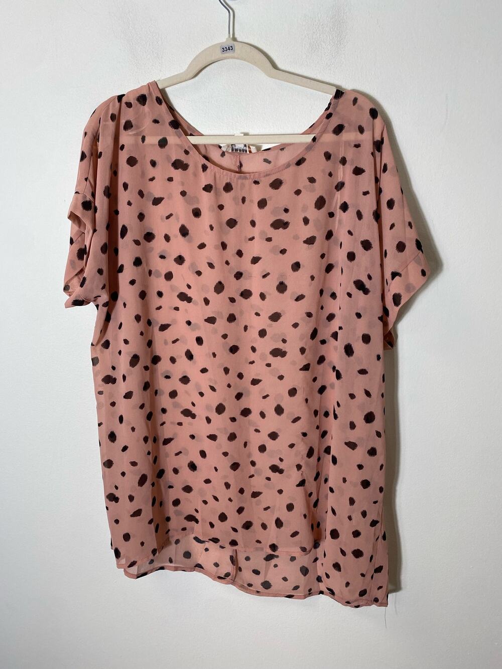Umgee Pink Black Short Sleeve Top Sz 1XL